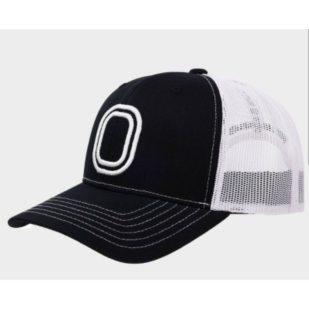 Overtime Adult Trucker 3D Embroidery Logo Baseball Hat - Black